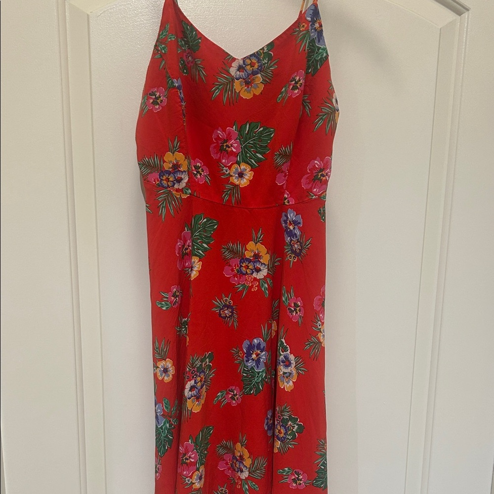Old Navy‎ Red Floral Midi Dress